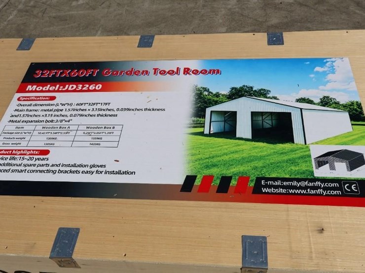 aboss-60'-x-32'-metal-garden-tool-room/-shed,-cream,-m/n-jd3260,-unused-image-3