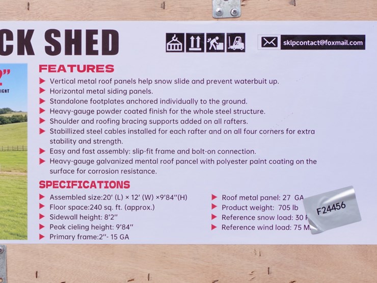 sklp-12'-x-20'-livestock-metal-shed,-m/n-sk-s2012,-unused-image-4