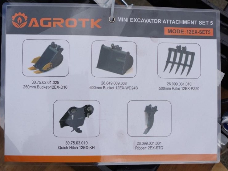 [5]-agt-industrial-mini-excavator-attachments,-m/n-12ex-set5,-unused-image-2