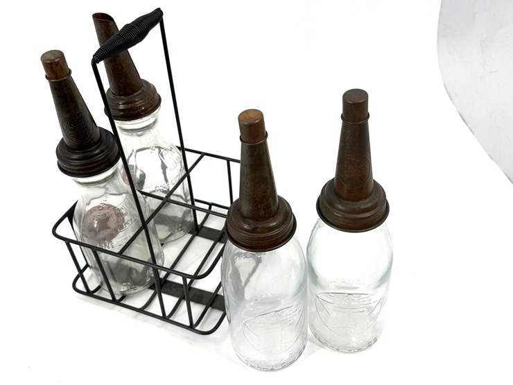 #1000-•-vintage-glass-oil-bottles-with-metal-carrier-image-6