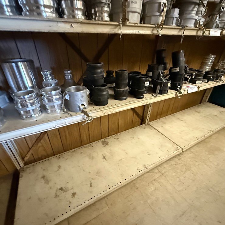 4th SHELF OF (30+) 2” THRU 4” ALUM & PVC CAMLOCK FITTINGS,