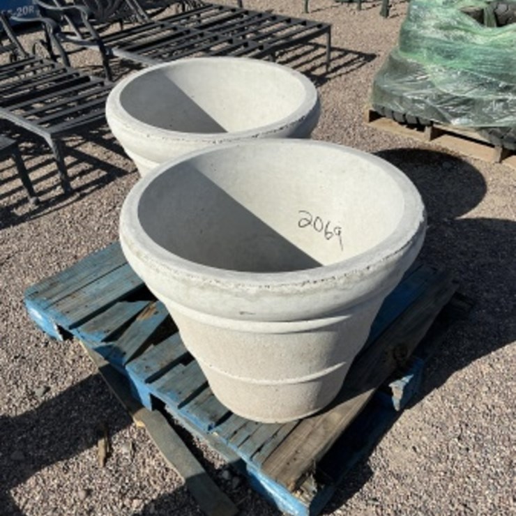 (2) CONCRETE POTS