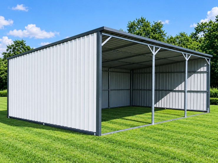 aboss-14'-x-25'-livestock-metal-shed,-cream,-m/n-jd1425,-unused-image-1