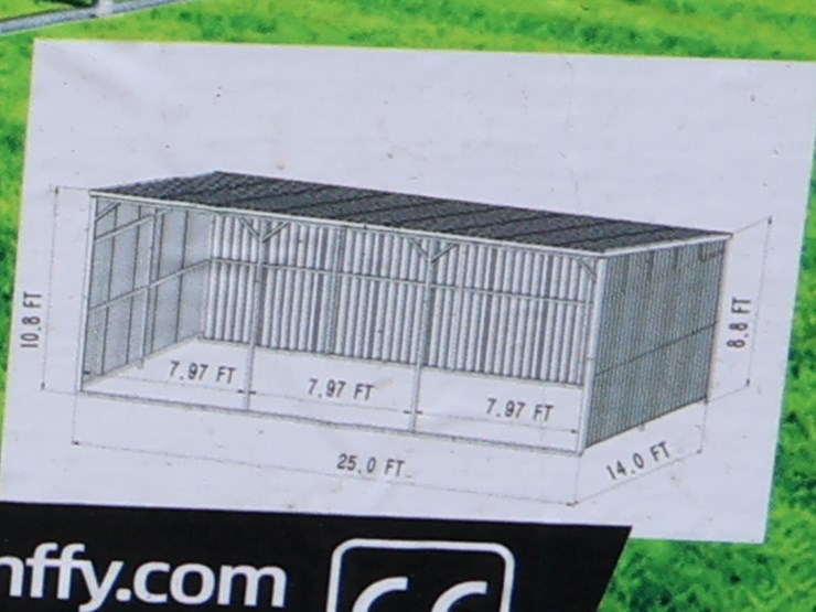 aboss-14'-x-25'-livestock-metal-shed,-cream,-m/n-jd1425,-unused-image-5
