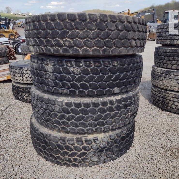 (4) 14R24 XGC MICHELIN TIRES W/RIMS