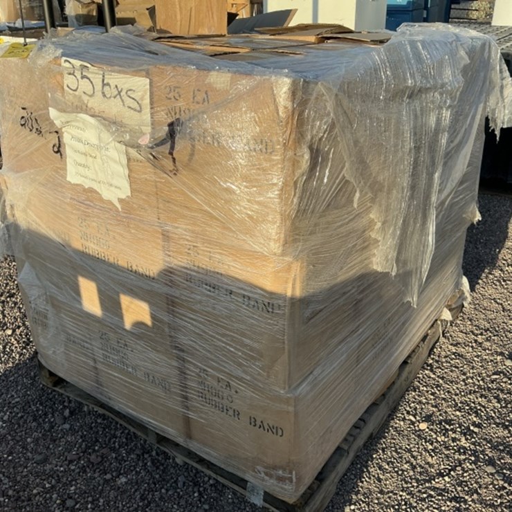 PALLET OF LARGE RUBBER BANDS