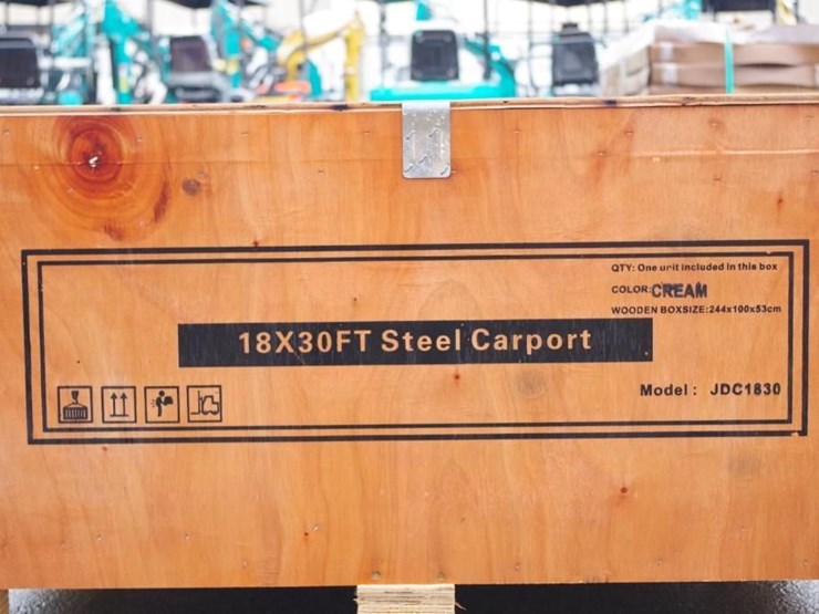 aboss-18'-x-30'-metal-carport-w/-side-walls,-cream,-m/n-jdc1830,-unused-image-6
