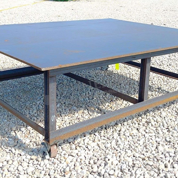8.5'x7' rolling steel work table