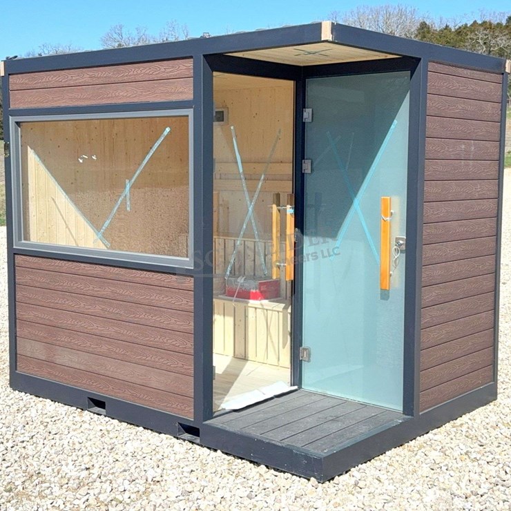 Unused container sauna room w/ shower