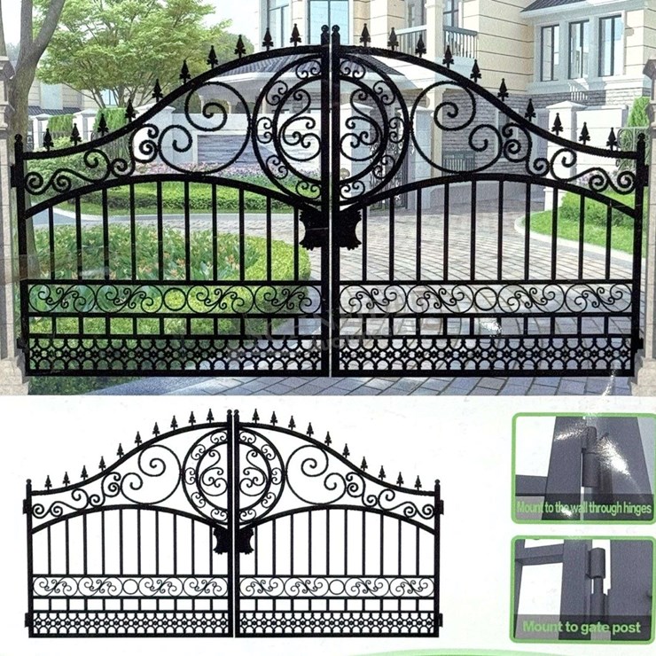Unused decorative steel gates for 14' opening