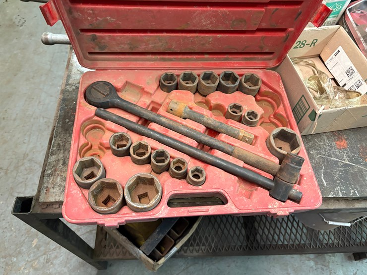 98”-x-52”-x-36”-shop-table-w/-contents-image-8