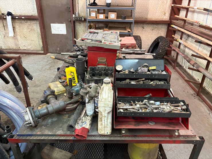 98”-x-52”-x-36”-shop-table-w/-contents-image-4