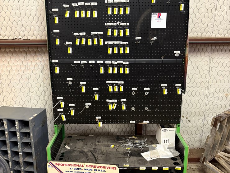 display-peg-board,-bolt-bin,-&-(2)-5-lug-wheels-image-2