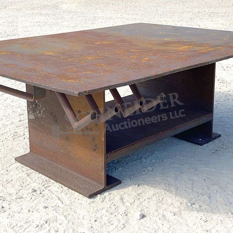 62.5"x7' steel work table w/ 6" vise