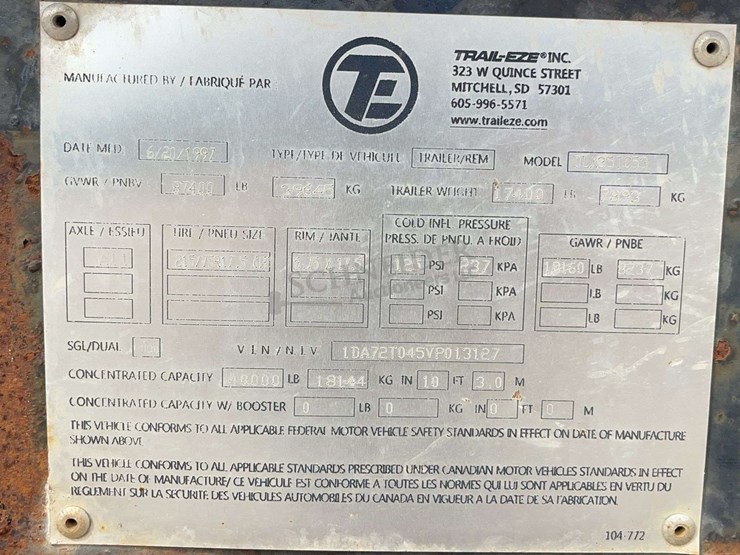 1997-trail-eze-dlx35tc53-53'-traveling-axle-flatbed-trailer-image-12
