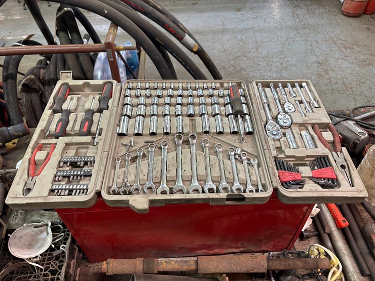 98”-x-52”-x-36”-shop-table-w/-contents-image-6
