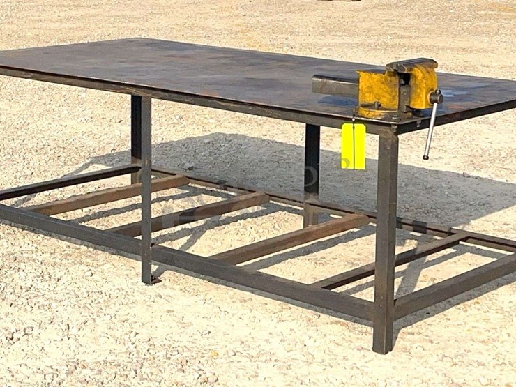 4'x8'-steel-work-table-w/-8"-vise-image-2