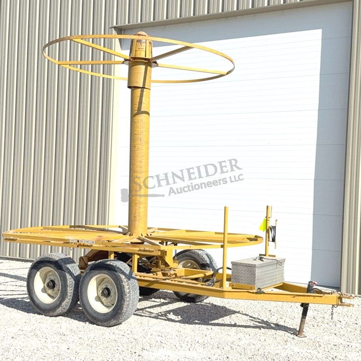 GFDP Super Stringer drain tile pipe reel cart