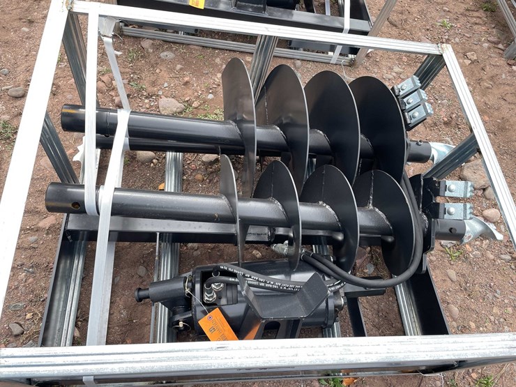 #5136-•-2026-jct-skid-steer-hydraulic-auger-drive-and-(3)-bits-image-1