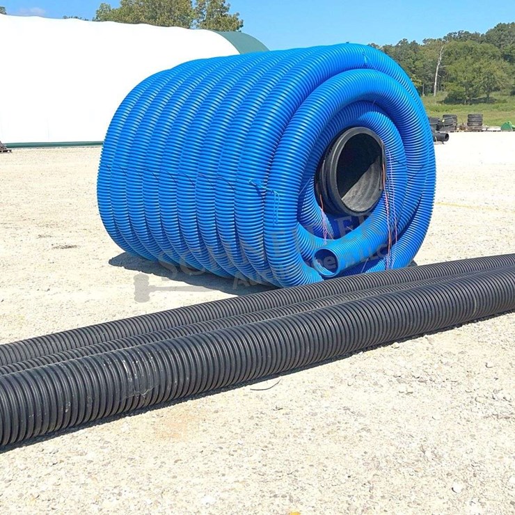 Group of large diameter poly drainage pipe