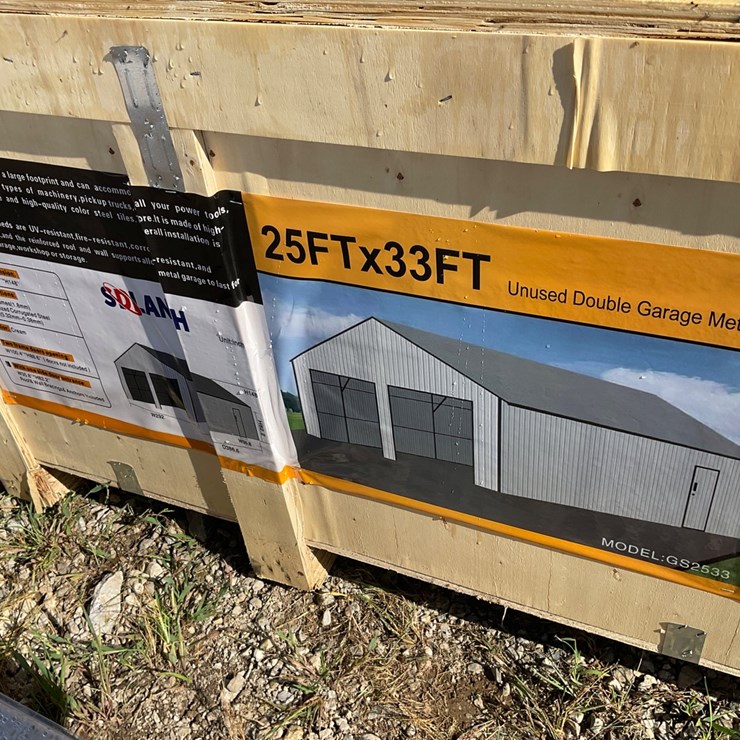 #35 • New/Unused 25ftx33ft Double Garage Metal Shed