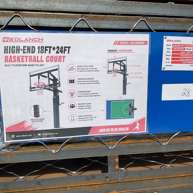 #28 • New/Unused 27 High End 18x24ft Basketball Court