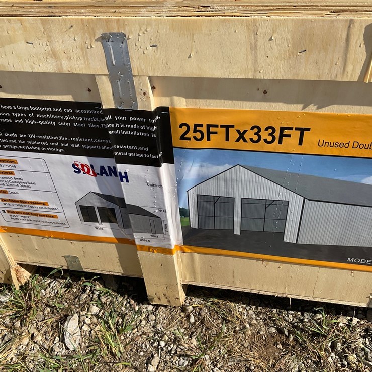 #36 • New/Unused 25ftx33ft Double Garage Metal Shed