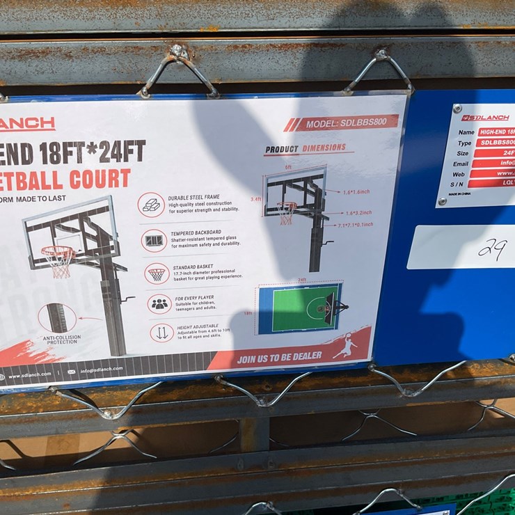 #29 • New/Unused 27 High End 18x24ft Basketball Court