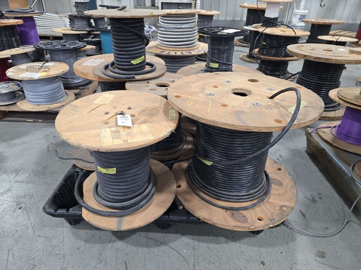 pallet-of-partial-rolls-of-wire,-10awg,4-awg-wire,-8-awg-wire,-and-misc-size-rolls-image-1
