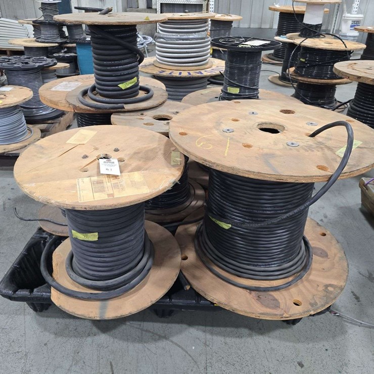 Pallet of Partial Rolls of Wire, 10awg,4 Awg wire, 8 Awg wire, and misc size rolls