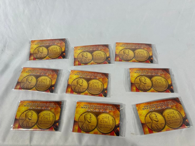 #40231-•-(9)-1943-steel-pennies-with-24kt-gold-plated-image-2