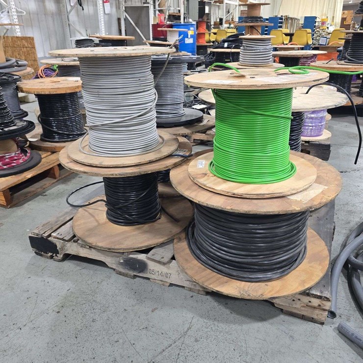 Pallet of 7 Rolls of Cable Ethernet, 18Awg, CSA LLS Cable Wire, and misc electrical wire