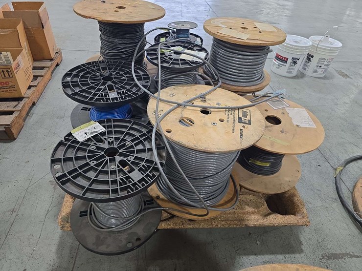 pallet-of-cable,-wire,-all-kinds-of-spools,-belden-cdt,-16-ga-strand,-24-awg,-20awg-image-1