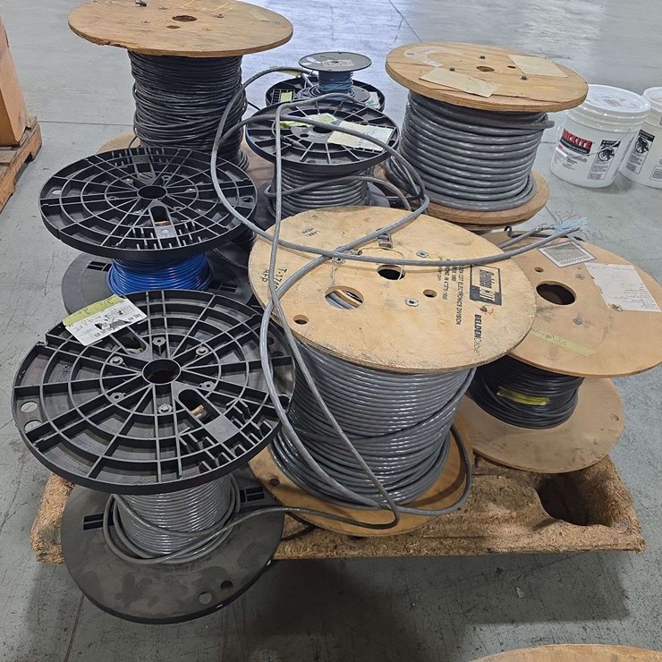 Pallet of Cable, Wire, all kinds of spools, Belden CDT, 16 GA Strand, 24 Awg, 20awg