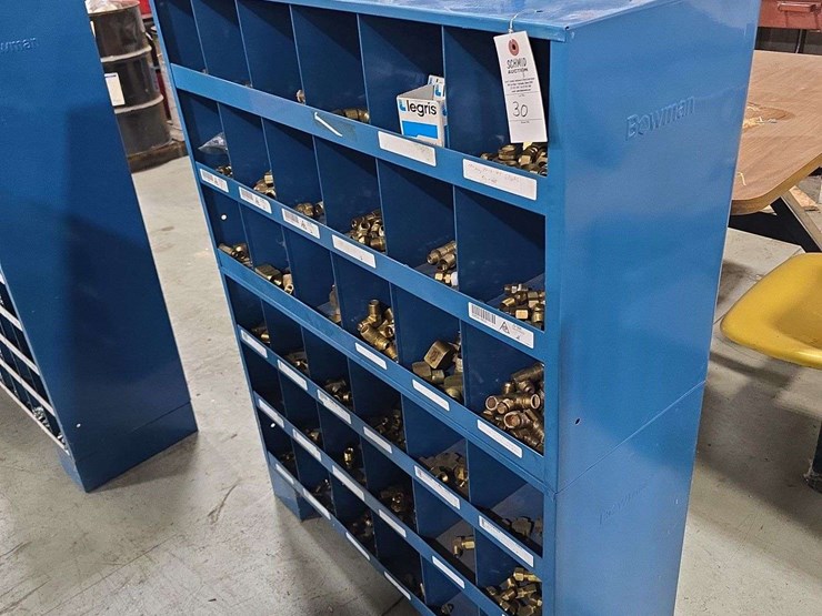large-organizer-full-of-hardware,-35''-x-46''-tall,-36-slots,-wider-slots,-all-kinds-of-brass-fittings,-elbows,-and-connectors-image-3