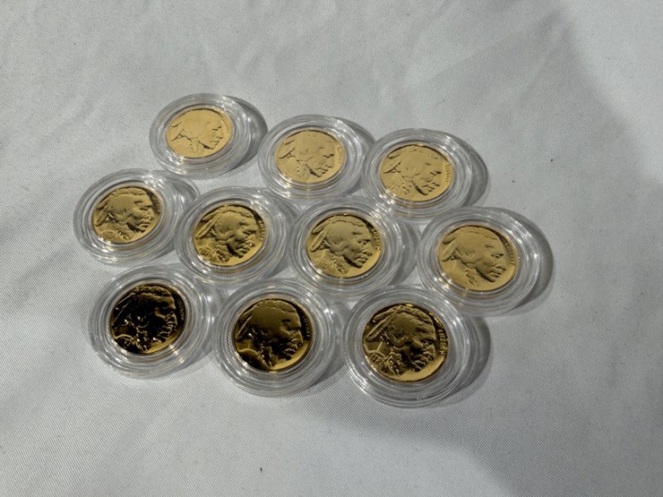#40216-•-(10)-gold-plated-buffalo-nickels-image-1