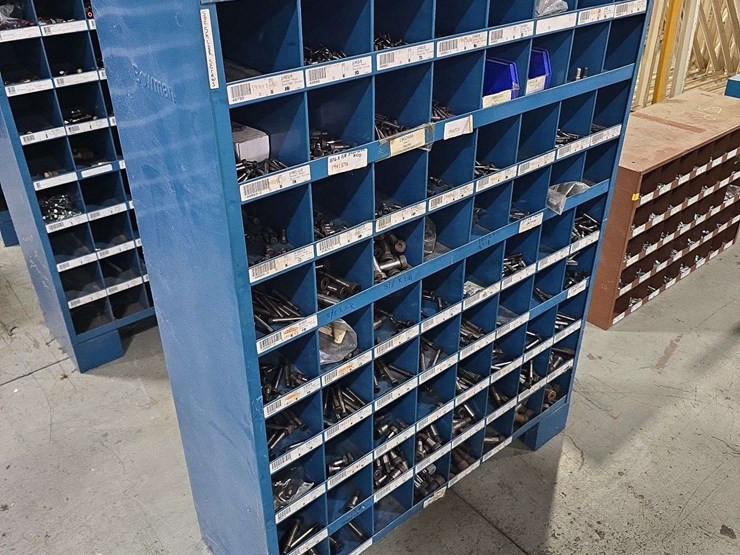 large-organizer-full-of-hardware,-35''-x-46''-tall,-72-slots,-full-of-socket-bead-shoulder-screws-image-1
