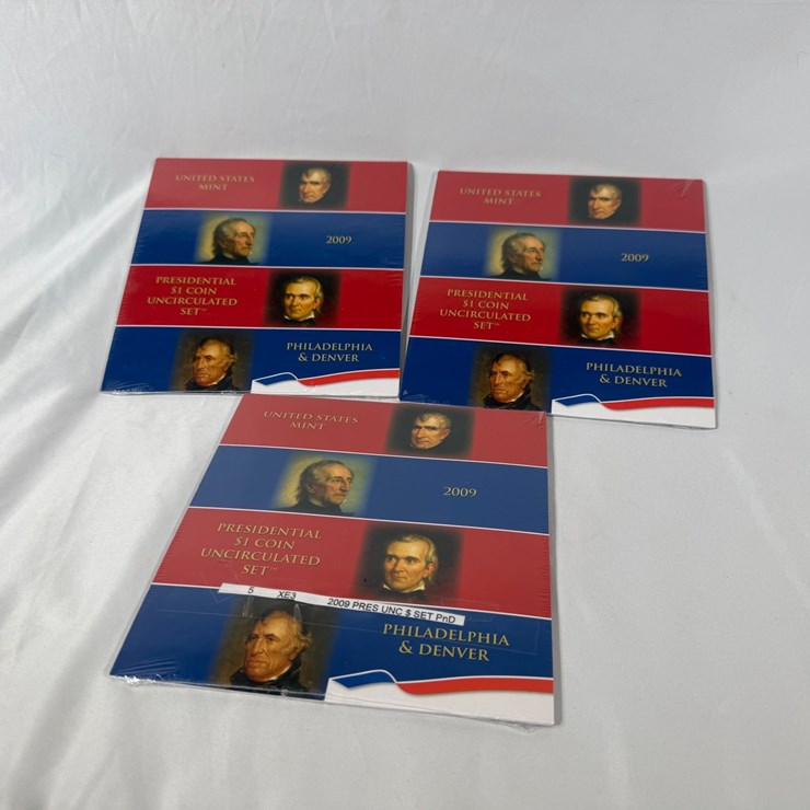 #40212 • (3) 2009 PRESIDENTIAL ONE DOLLAR UNCIRCULATED COIN SET