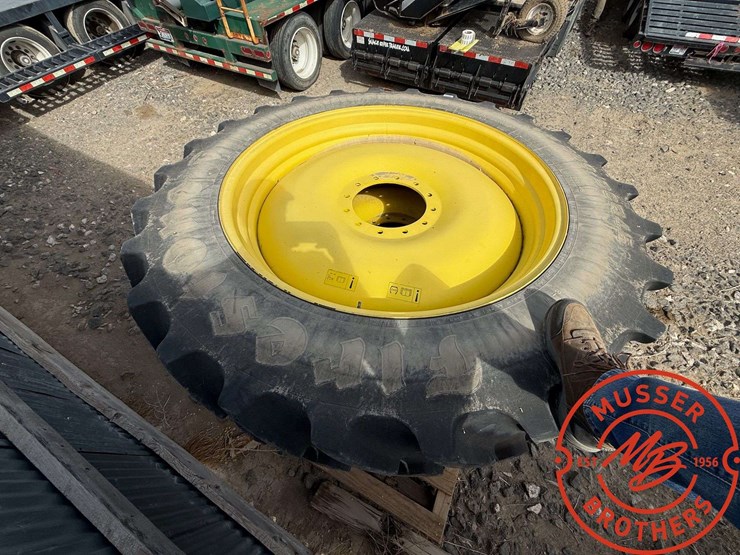 (4)-firestone-380/90r46-tires-(80%)-on-12-hole-jd-wheels-image-3