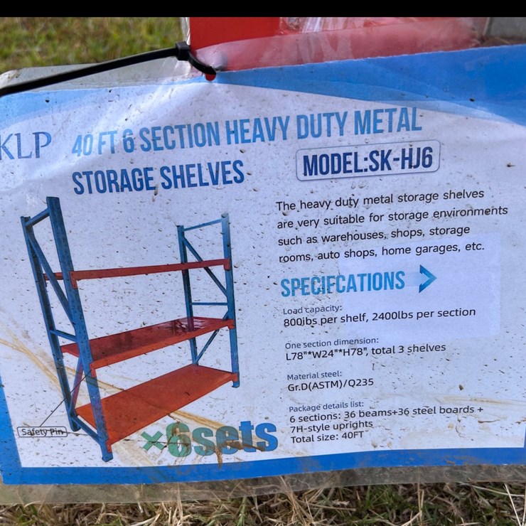 #101 • 40ft Heavy Duty Metal Shelves- 6 sets