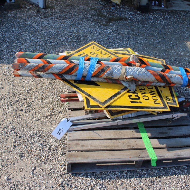 #1046 • (5) Trucks Entering and Overfhead Power Line Signs and Stands