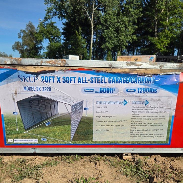 #2254 • (Edmore) SKLP 20X30 ALL STEEL CARPORT