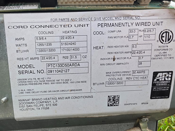 #25262-•-amana-a/c-&-heater-unit-image-10