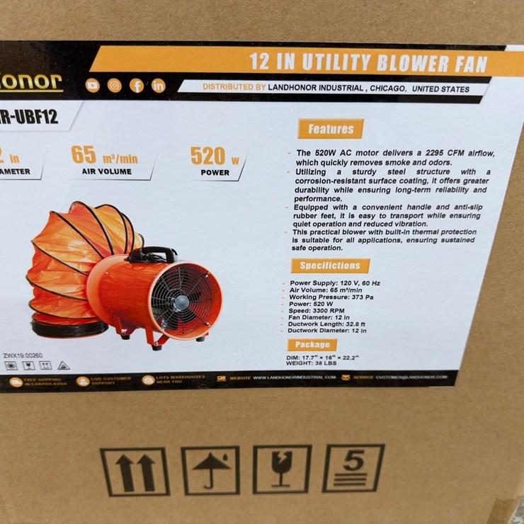 12” UTILITY BLOWER FAN