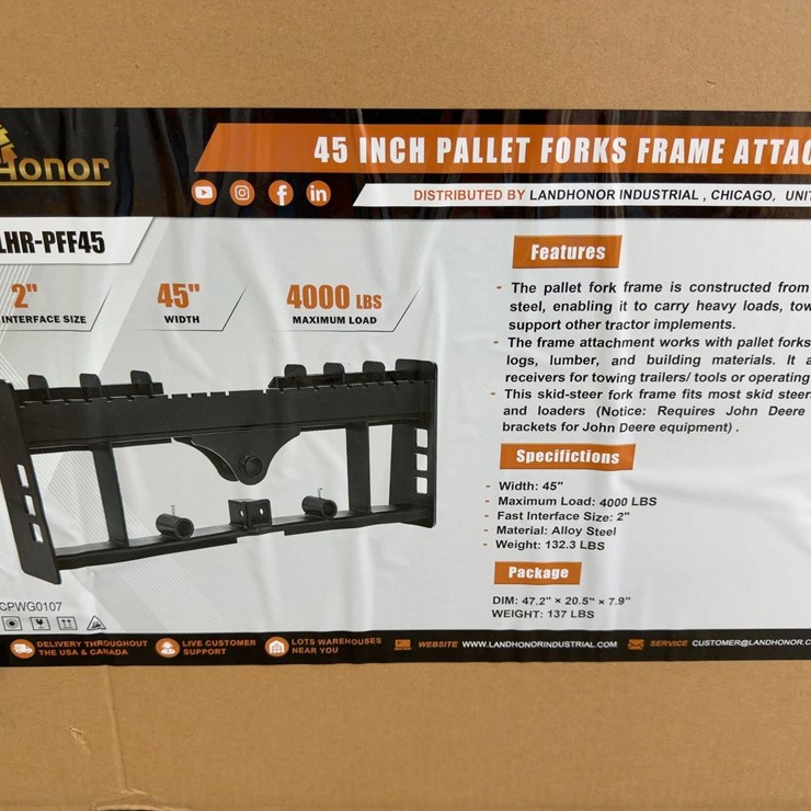 45” PALLET FORK FRAME