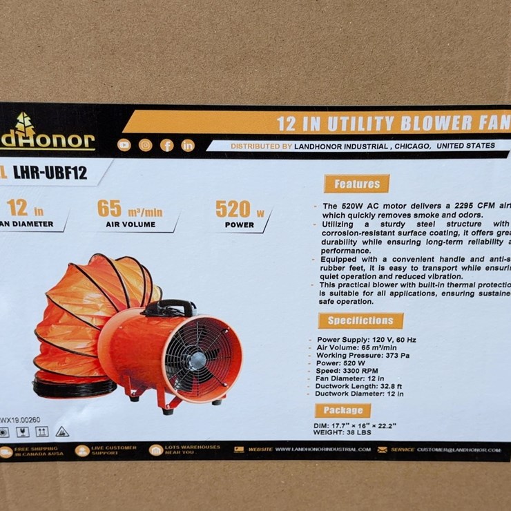 12” UTILITY BLOWER FAN