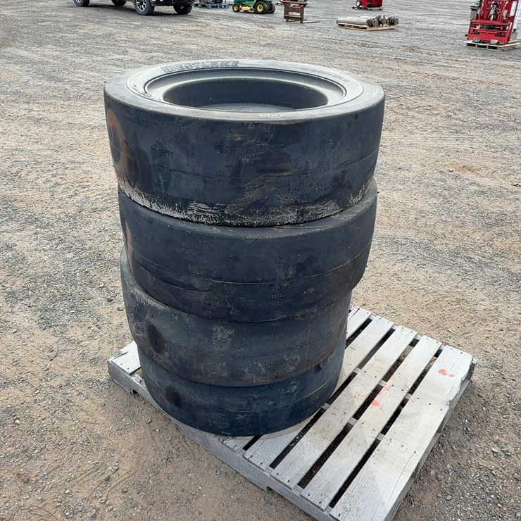 (4) 33X12-20 SOLID SKID STEER TIRES