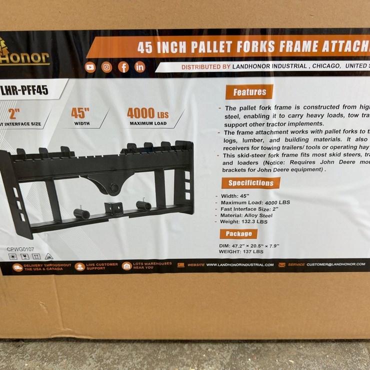 45” PALLET FORK FRAME