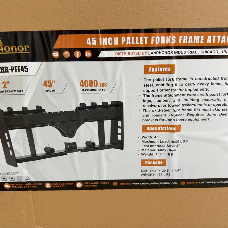 45” PALLET FORK FRAME