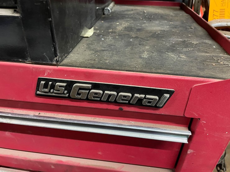 #9200-•-us-general-(13)-drawer-red-tool-box-on-wheels-image-2